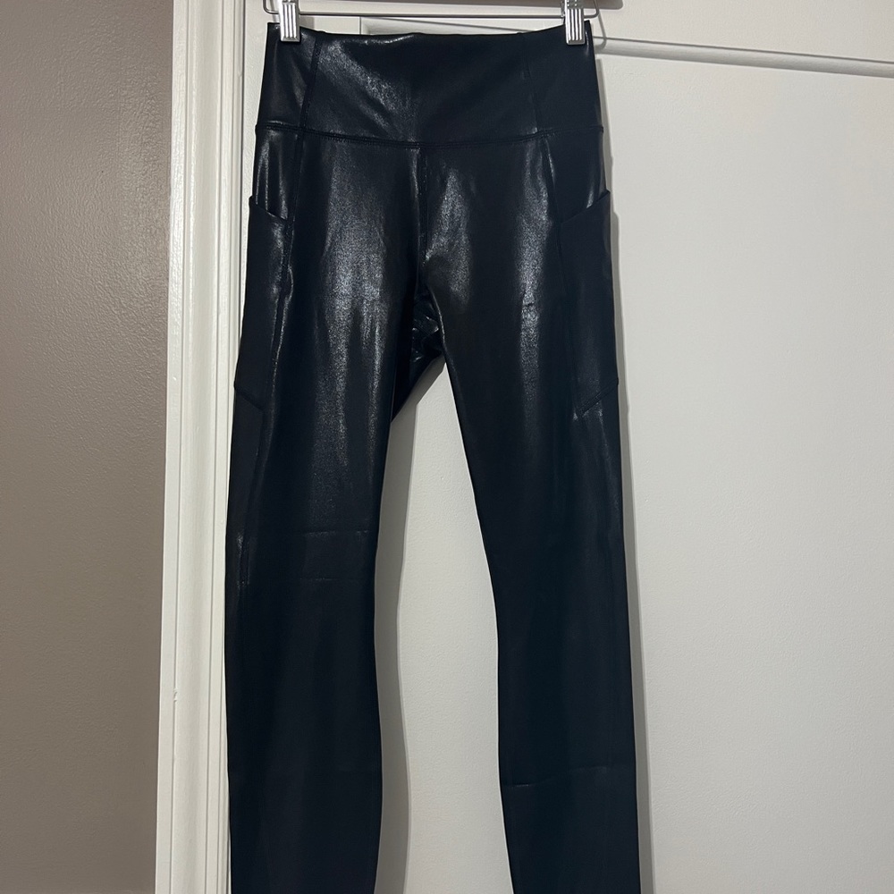 COPY - Fabletics black shiny leggings. Size small. New with tags.